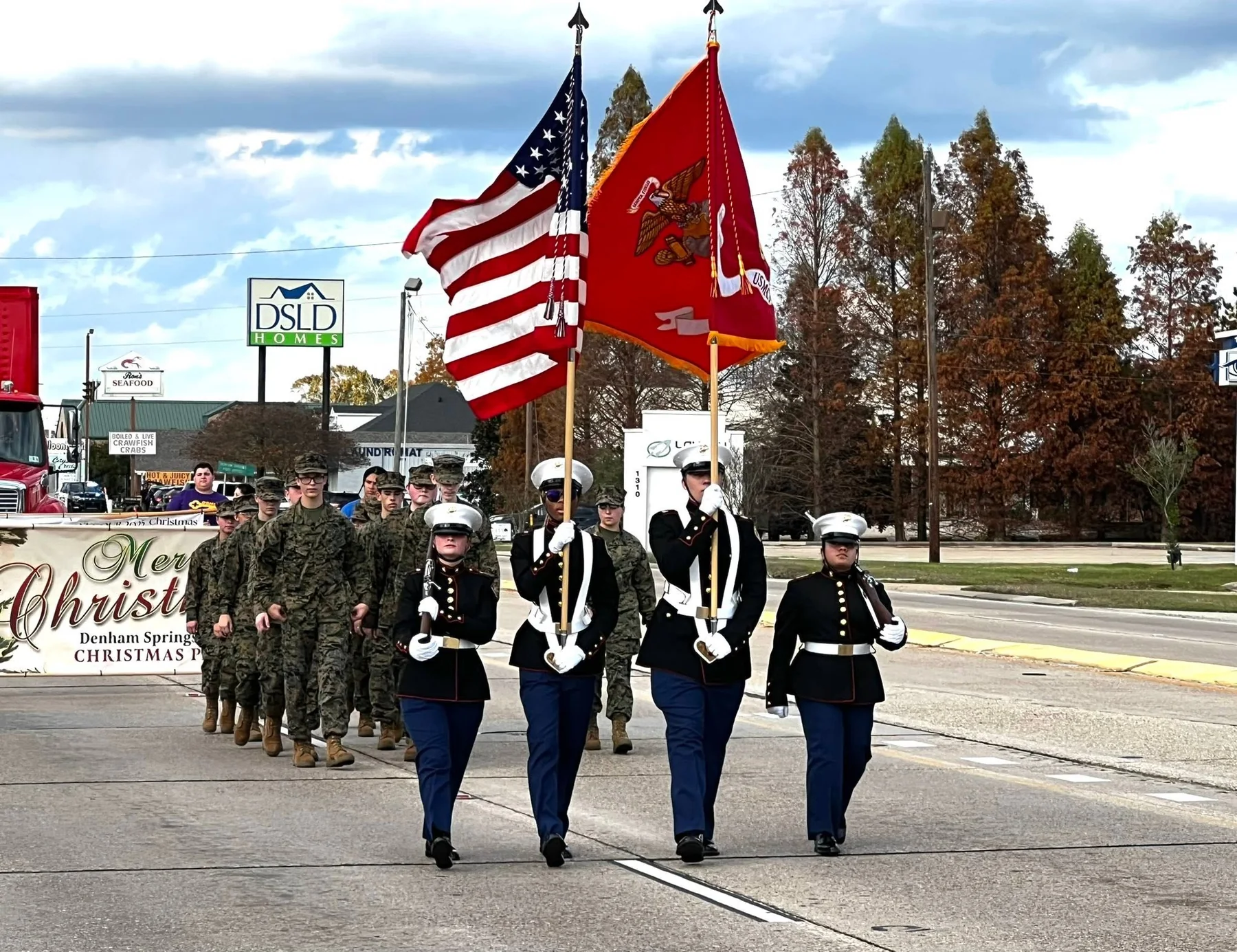 Participants in the Denham Springs Christmas Parade