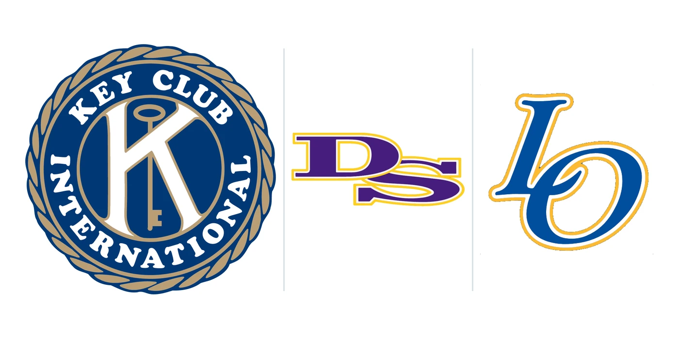 Key Club, Denham Springs High School, and Live Oak High School logos