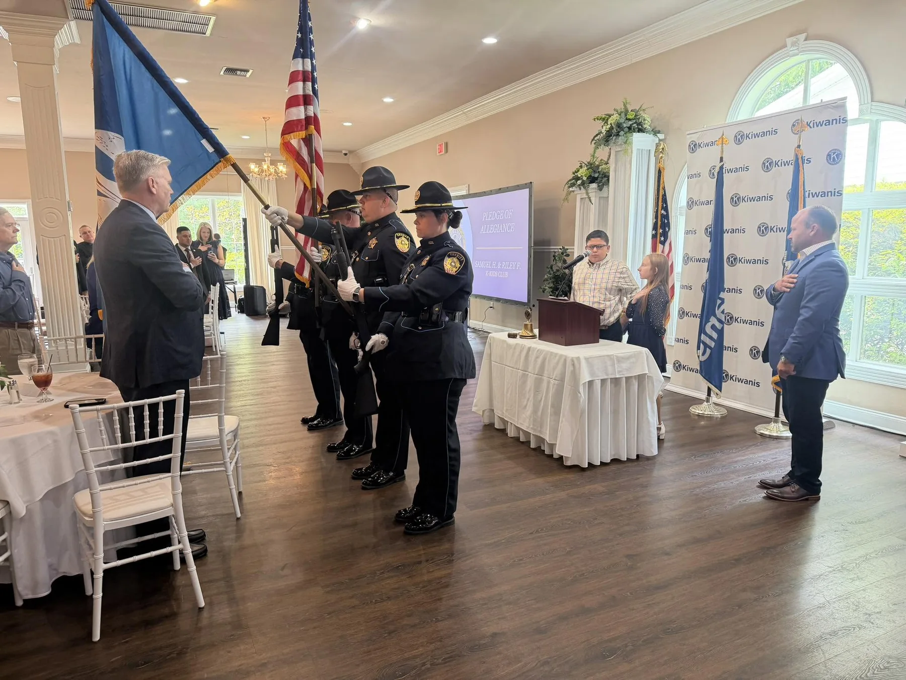 Flag ceremony at the Peace Officer Banquet